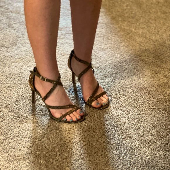 Bronze Sparkle Heels - Picture 2 of 7